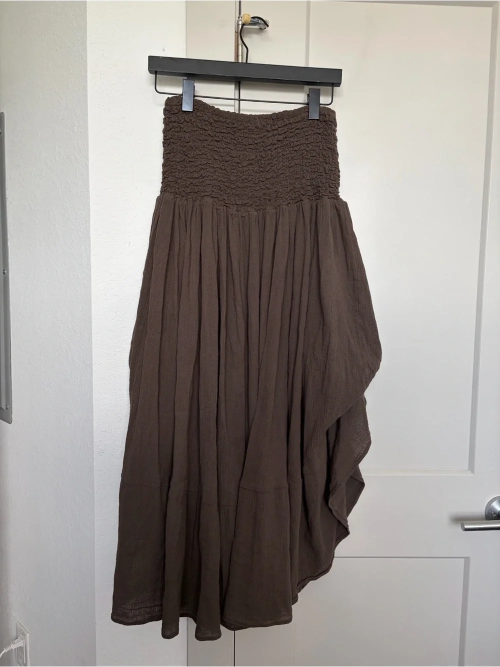 FREE PEOPLE PRAIRIE CONVERTIBLE SKIRT BROWN WOMENS MEDIUM